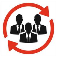 Inclusion and group icon concept in red filled color vector