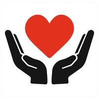 Support and help icon concept in red filled color vector