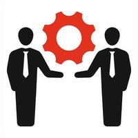 Community Development and community icon concept in red filled color vector