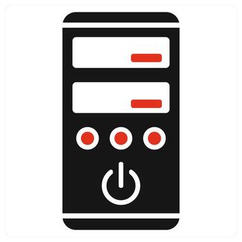 System Unit and system icon concept in red filled color vector
