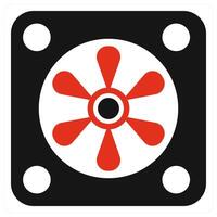System Fan and system icon concept in red filled color vector