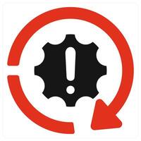 Problem and critical icon concept in red filled color vector