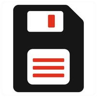 Floppy and disk icon concept in red filled color vector