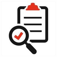 Evaluation and candidate icon concept in red filled color vector