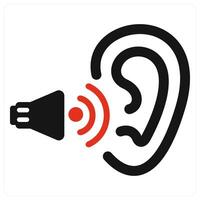 Active Listening and gossip icon concept in red filled color vector