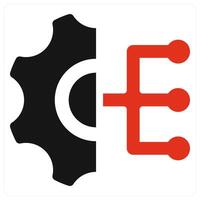 Work Responsibilities and responsibilities icon concept in red filled color vector