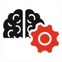 Logic and skills icon concept in red filled color vector