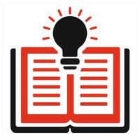 Knowledge and study icon concept in red filled color vector