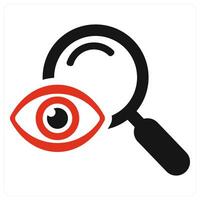 Observation and view icon concept in red filled color vector