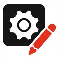 Prototype and product icon concept in red filled color vector