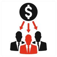 Backers and finance icon concept in red filled color vector