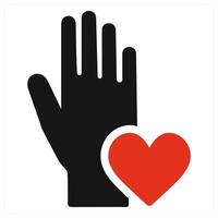 Pledge and promise icon concept in red filled color vector