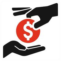 Donate and charity icon concept in red filled color vector