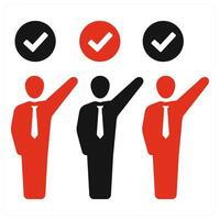 Volunteers and charity icon concept in red filled color vector