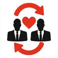 Empathy and mental icon concept in red filled color vector