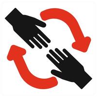 Help and support icon concept in red filled color vector
