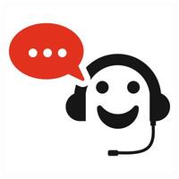 Customer Support and support icon concept in red filled color vector