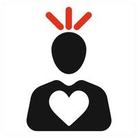 Donor and donate icon concept in red filled color vector