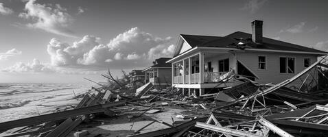 A residence devastated by the fierce Hurricane along the Coast. photo