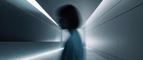 Abstract blurred person modern background. photo