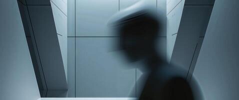 Abstract blurred person modern background photo