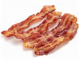 Delicious Crispy Bacon Strips Perfect for Breakfast or Snacks High quality Image of Cooked Bacon photo