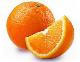 A whole orange and a juicy segment Fresh citrus fruit perfect for healthy eating and vibrant visuals photo