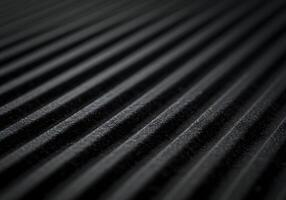 Dark Corrugated Metal Texture Background, Abstract Wavy Lines, Industrial Design Element, Modern Structure, Grunge Surface. photo