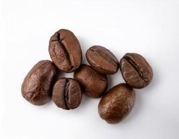 Aromatic Roasted Coffee Beans Close Up Studio Shot Perfect for Beverage Packaging or Cafe Menu Designs photo