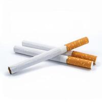 Three Cigarettes Close Up Studio Shot Smoking Tobacco Addiction Health Risk photo