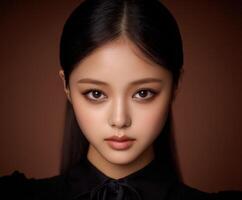 Captivating portrait of a woman with striking features photo