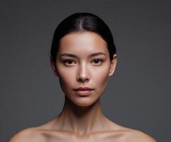 Natural portrait of a woman with a serene expression photo