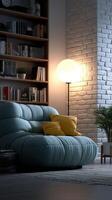 Cozy interior design inspired by Bauhaus style with modern furnishings photo