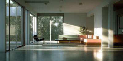 Bauhaus interior featuring modern design and natural lighting photo