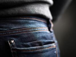 Close up of a man's jeans pocket photo