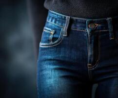 A close up of a woman's jeans photo
