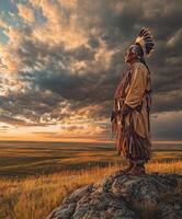 Standing proud at sunset on the plains photo