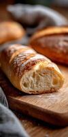 Bread on a cutting board photo