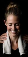 Relaxing massage therapy session in a calming environment at dawn photo