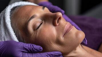 Facial treatment in a serene spa setting for relaxation and rejuvenation photo