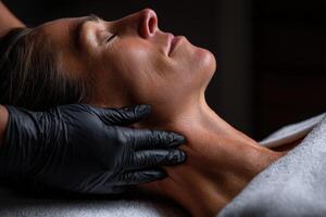 Relaxing facial massage during a spa treatment in a tranquil setting photo