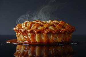Mouthwatering organic apple pie desserts with flaky pastry photo