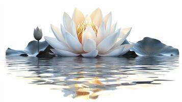 Lotus flower in water with reflection photo