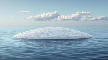 A large white iceberg floating in the ocean photo