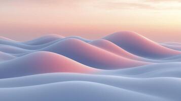3d rendering of a mountain range with pink and blue waves photo