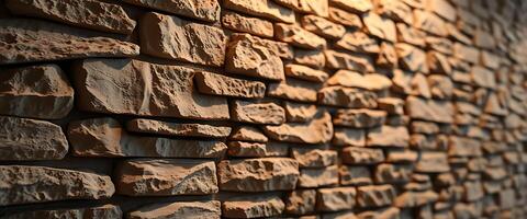 close up of a wall made of rocks photo