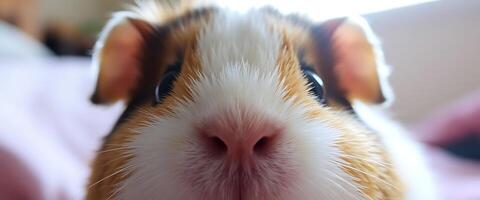 close up of a guinea pig's face photo