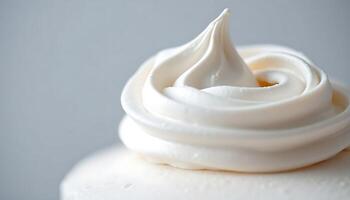 close up of a frosted cupcake with icing photo