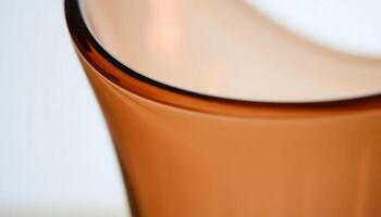 close up of a brown vase on a table photo