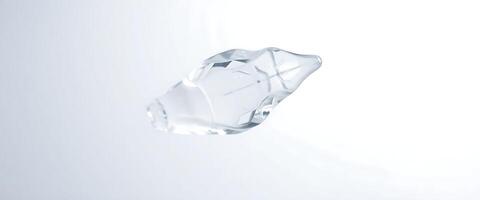 glass object floating in the air on a white background photo